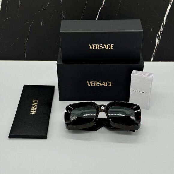 NEW VE4473U 108/87 SQUARE WOMEN SUNGLASSES VERSACE MOD 4473-U HAVANA GREY EYWEAR main image 8